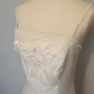 Beautiful, Simple And Elegent Vintage Nischelle White Embroidered Dress